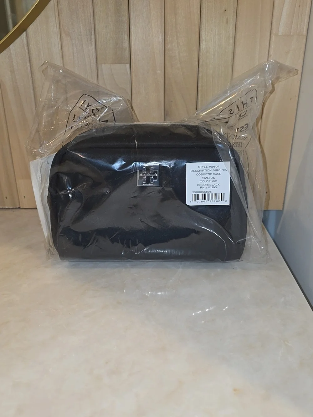 Tory Burch Black Logo Cosmetic Pouch